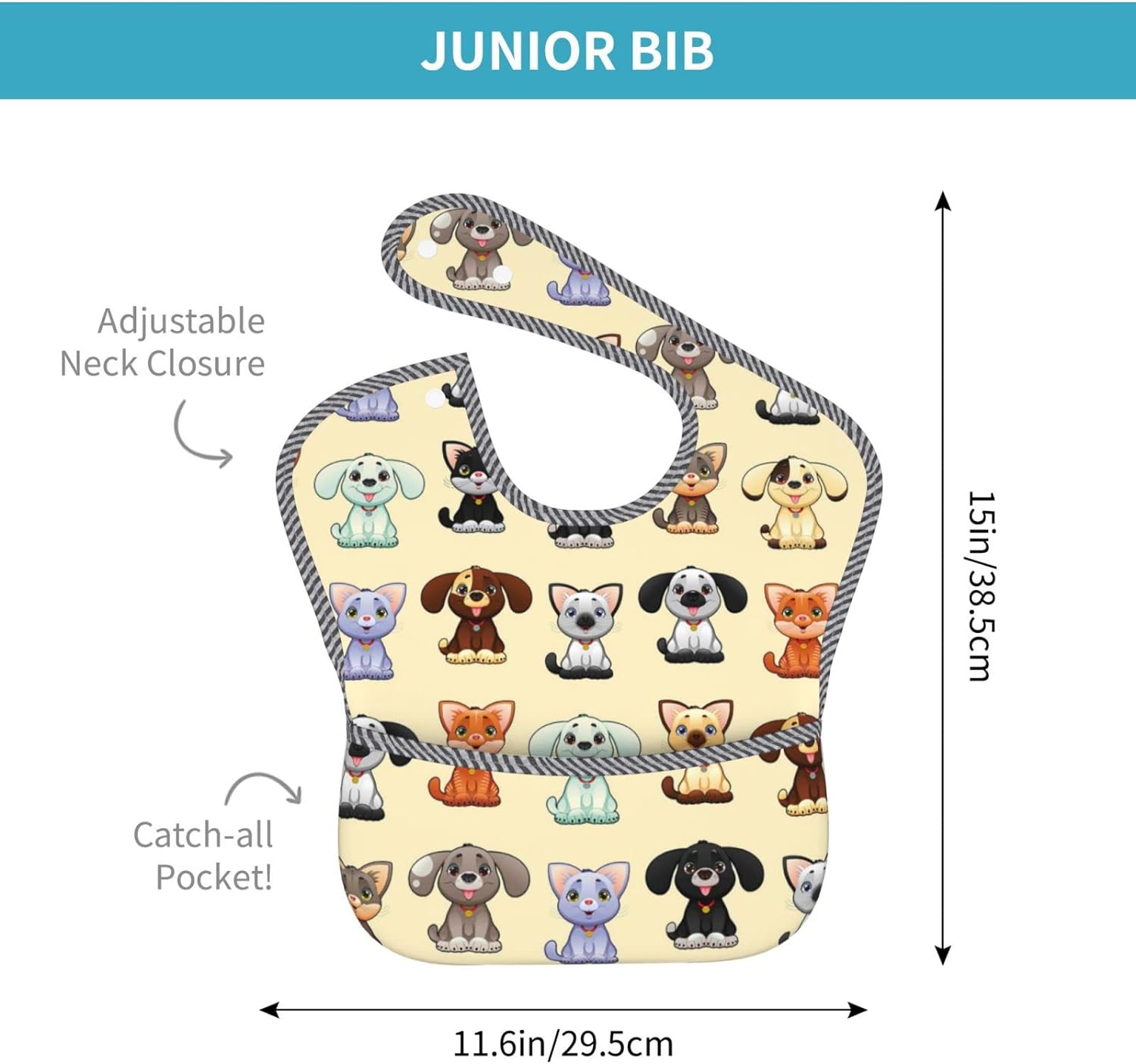 AVULZGD Waterproof Baby Bibs for Boy Girls Toddler Drool Eating With Food Catcher 6-18 Months - Image 4